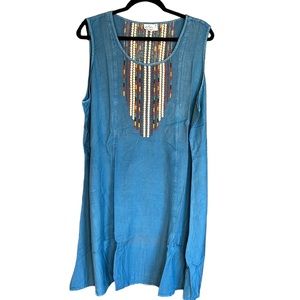 NWOT Parsley & Sage Sleeveless Embroidered Dress Lagenlook